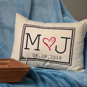 Personalized Pillow, fiance gift for her, gift for him, Second cotton anniversary, Christmas gift, engaged gift, dating anniversary image 2