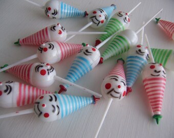 cake toppers / jester clown striped party picks