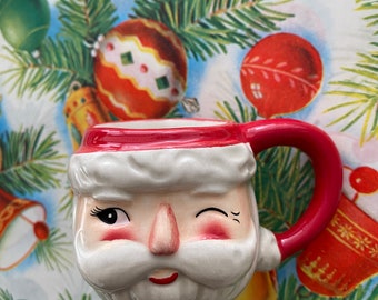 santa mug / miniature mug of winking santa