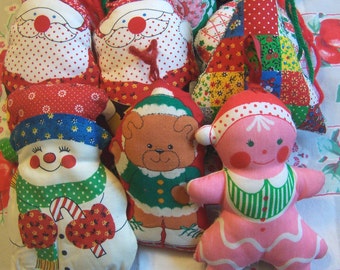 ornaments / 12 handmade cotton fabric ornaments