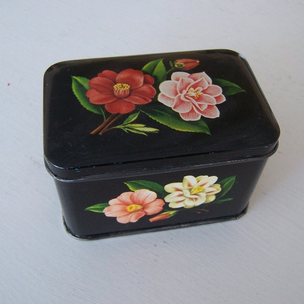tin / little black box flowery tin