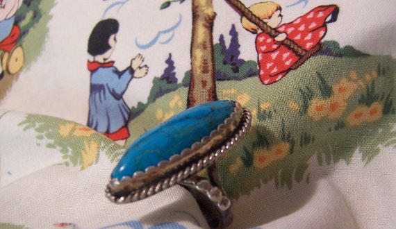 ring / turquoise and silver ring - image 1