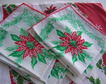napkins / vintage pine needles christmas linens