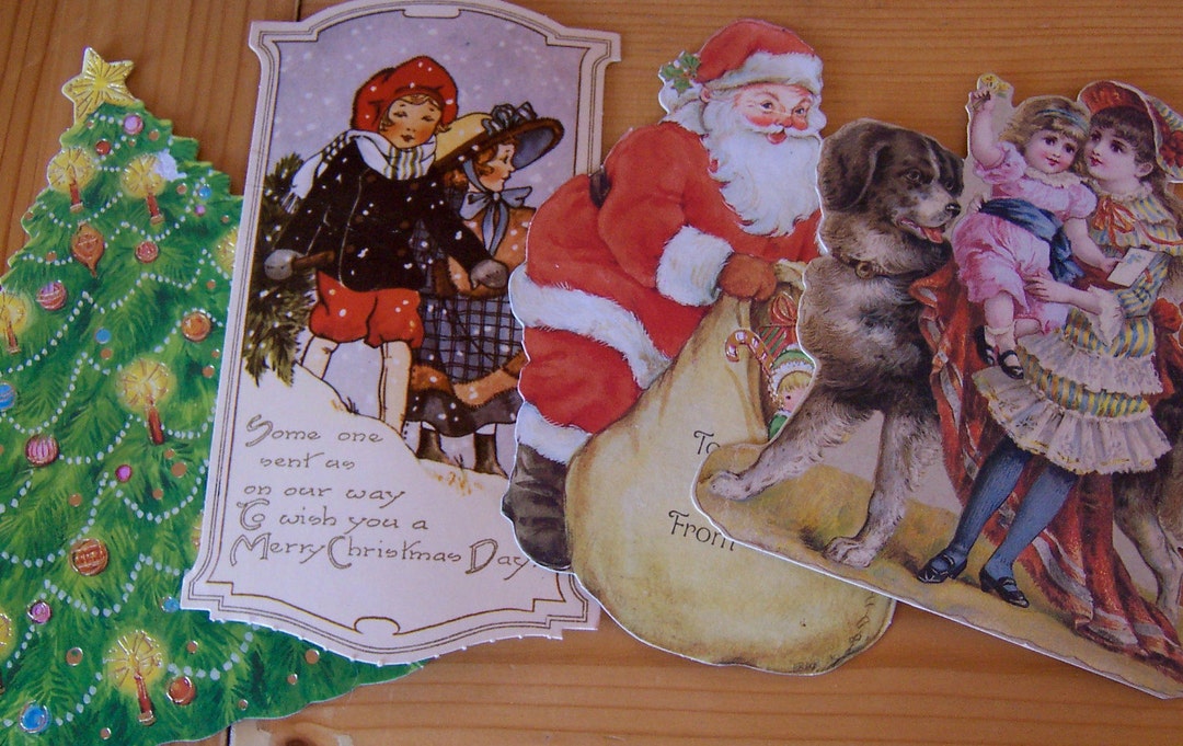 Paper / Vintage Christmas Cardboard Cutouts Etsy