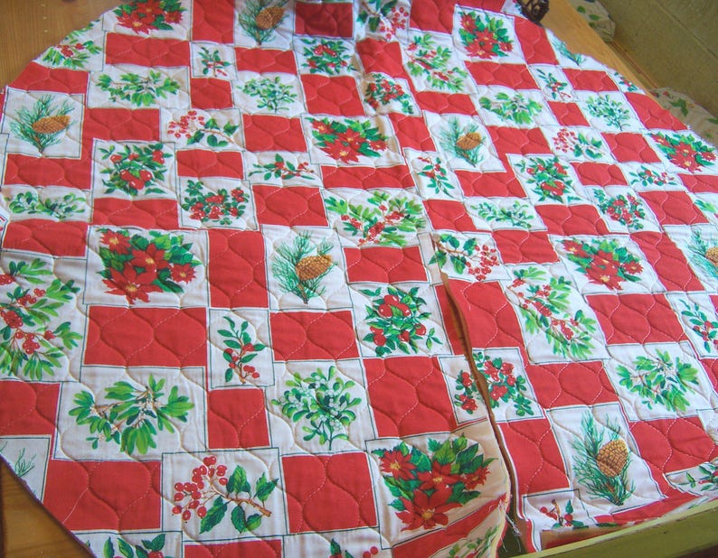 Fabric / Quilted Tree Skirt Fabric Etsy
