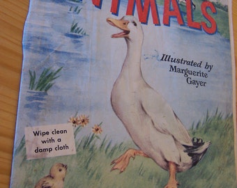 book / 1952 farm animals / cloth book