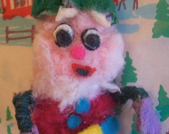 ornament / pom pom and felt gnome