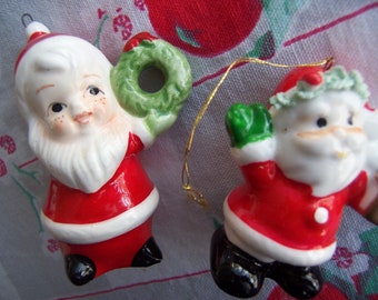 ornaments / porcelain pair of santas