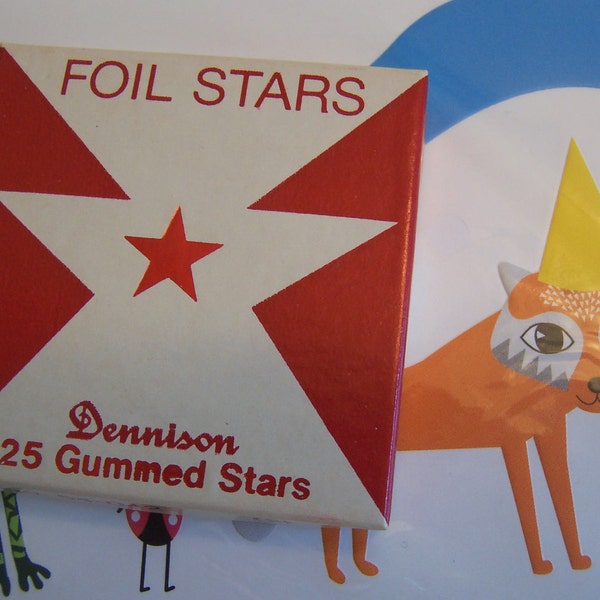 dennison foil star stickers
