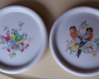 plates / glass bird coaster plates