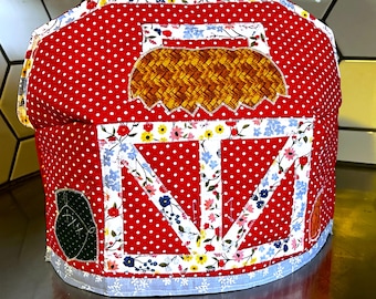 Red Barn Toaster Cover quilted fits 2 slice toaster
