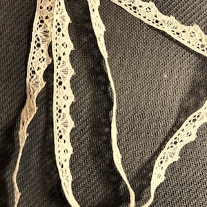 7/16&quot; wide Cream 10 15 20 yd pcs Ecru Lace Trim polyester