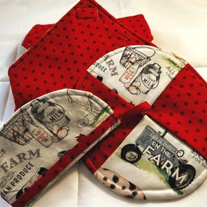 Handcrafted Kitchen Gift Set Cotton Pot Carrier, Trivet, Pot Holder