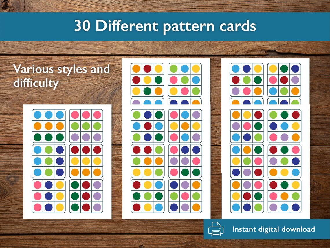 Color Pattern Activity, Printable Pattern Matching Game for Kids - Etsy