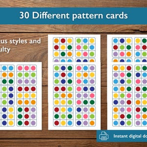 Color Pattern Activity, Printable Pattern Matching Game for Kids - Etsy