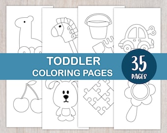 Simple Toddler Coloring Pages, Easy Coloring Book for Kids, Preschool & Kindergarten Printables, Homeschool Activities