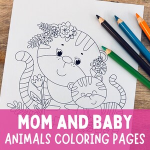 Dibujos para colorear de mamá y bebé, dibujos para colorear de madre e hijo para imprimir.