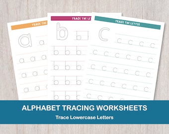 Lowercase Alphabet Tracing Worksheets | Printable Letter Worksheets for Kids | Digital Download