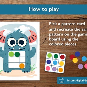 Color Pattern Activity, Printable Pattern Matching Game for Kids - Etsy