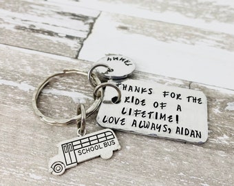 Personalized Keychain, Bus Driver gift, Bus driver retirement gift, School Bus Driver Gift, Thank you for keeping us safe, School Bus