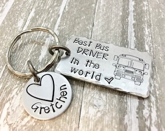 Bus driver Personalized Keychain, Bus Driver gift, Teacher Gift, End of Year gift,  School Bus Driver Gift, best bus driver, School Bus
