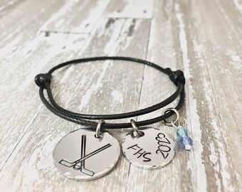 engraved Hockey bracelet, hockey mom cord Bracelet, Team bracelet, string Bracelet, Hockey string bracelet, Hockey coach gift, team colors