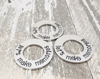 Travel tokens, travel lover gift, personalized travel tags, engraved travel token, hand stamped washer tokens, travelers keepsake