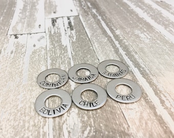 Travel tokens, travel lover gift, travel token, travel charms, 3/4", Token, states visited charms, traveler gift, custom washer, journey