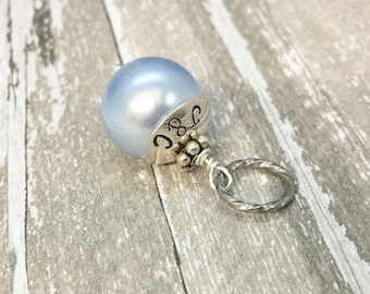 Something Blue, Wedding Charm, Something blue for bride, Personalized Hand Stamped, Bouquet Charm, Garter Charm, Bracelet, Wedding Keepsake