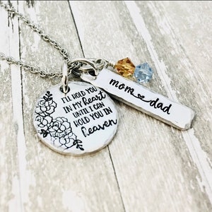 Engrave Loss Necklace, Memorial gift, Memorial Necklace, Baby loss jewelry, I’ll hold you in my heart til I can hold you in heaven