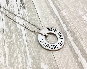 Men’s necklace, boyfriend gift, Engraved necklace, names, Engrave necklace for man, necklace for dad, Personalized Washer Necklace on chain