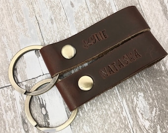 Personalized leather keychain, travel keychain, adventures keychain, engraved leather keychain, custom leather keychain gift for dad grandpa