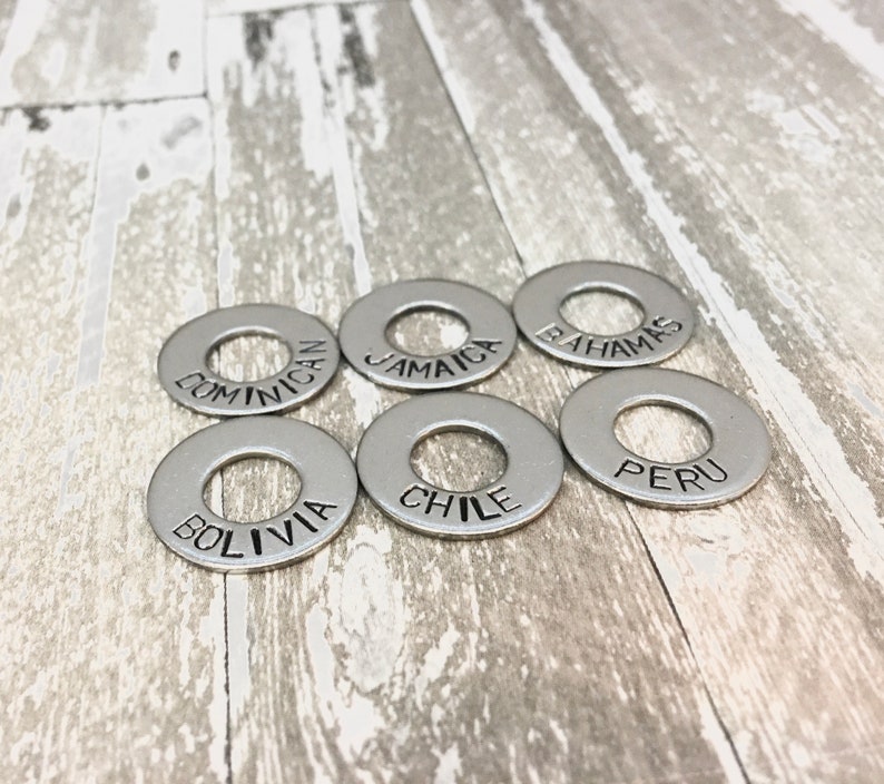 Travel tokens, travel lover gift, travel token, travel charms, 3/4, Token, states visited charms, traveler gift, custom washer, journey image 2