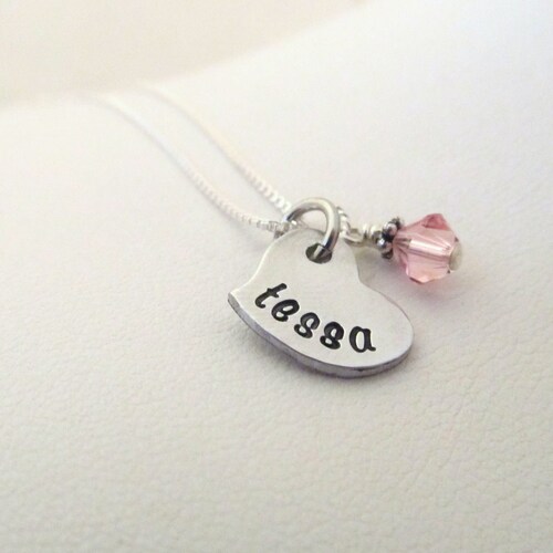 Personalized 1/2 inch Heart Necklace