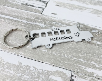 Personalized Keychain, Bus Driver gift, Boss of the bus, Teacher Gift, End of Year gift, End of school year,  School Bus