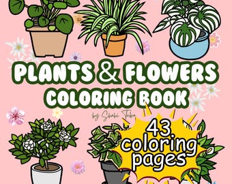 Pflanzen und Blumen Malbuch: 43 einfache Malvorlagen zum digitalen Download