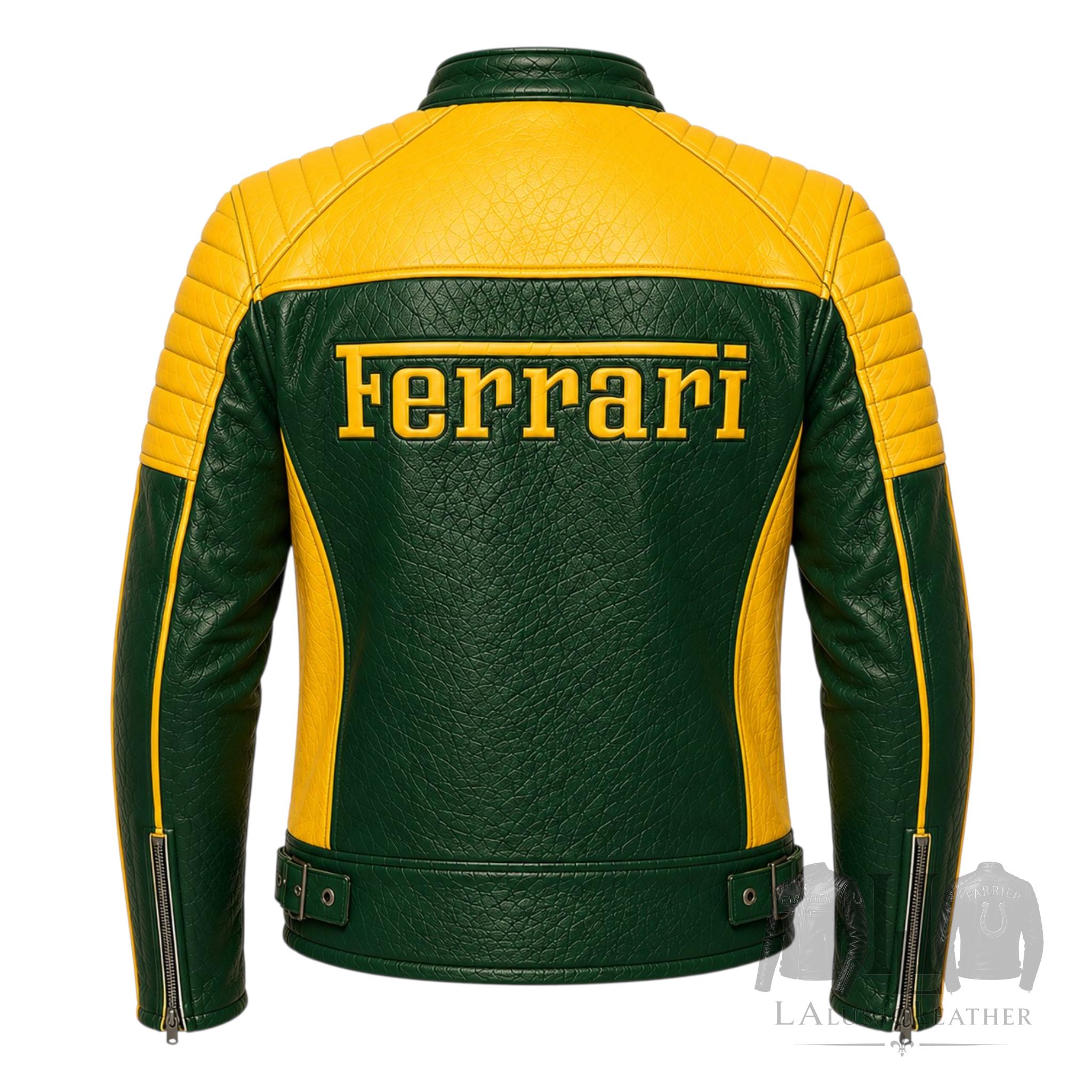 Yellow ferrari racing leather jacket - Etsy 日本
