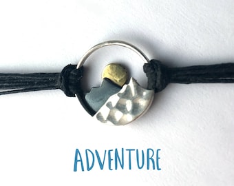 Mountain bracelet, mountain jewelry, sunset bracelet, graduation, festival jewelry, gift for woman, gift for hiker, wanderlust, mothers day