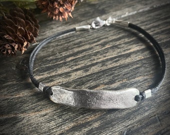 Silver and black bracelet, silver bracelet,  boho jewelry, graduation gift, gift for woman, festival jewelry,  gift