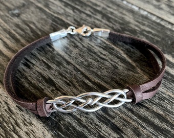 Ireland Jewelry, celtic jewelry, Celtic Bracelet, Irish jewelry, Outlander, Sterling Celtic Knot bracelet, leather Irish bracelet, st patty