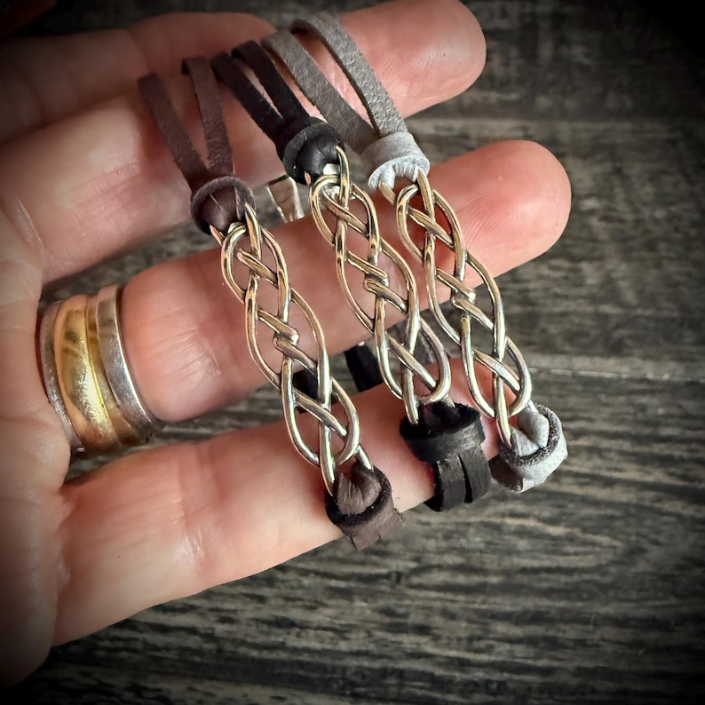 Pulsera de nudo celta de plata de ley: Joyería de cuero irlandés imagen 6