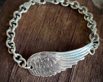 Wing Sterling Bracelet, sterling silver, wanderlust, hiker jewelry, graduation, boho jewelry,  gift, festival jewelry