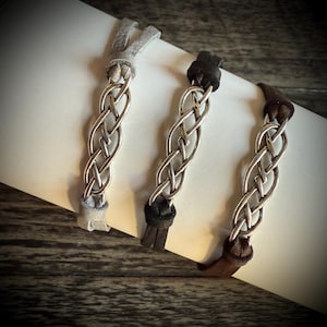 Pulsera de nudo celta de plata de ley: Joyería de cuero irlandés imagen 7
