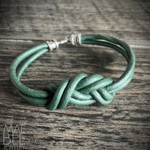 Leather Bracelet, knotted leather, Womens or Mens leather bracelet, stacking bracelet, festival jewelry, gift for woman, unisex