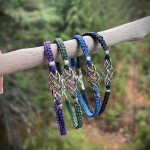 Sterling Silver Celtic Knot Bracelet: Macrame Irish Jewelry Gift