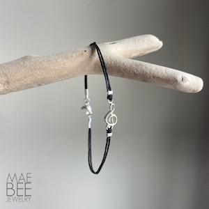 Pulseira de prata esterlina com clave de sol: presente para amantes da música