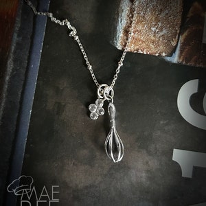 Sterling Silver Whisk Necklace: Culinary Gift for Chefs