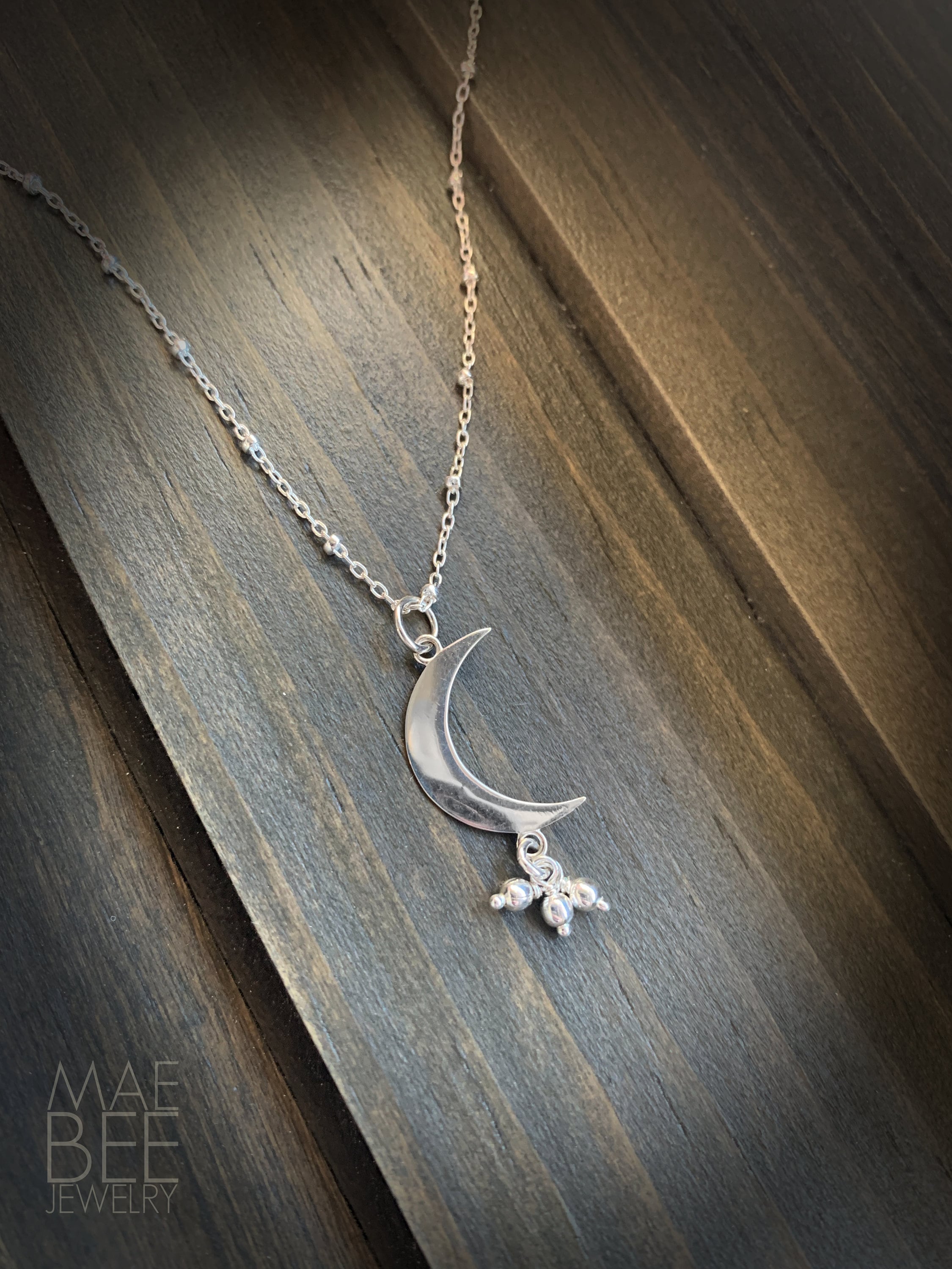 Sterling Silver Crescent Moon Necklace: Celestial Jewelry Gift - Etsy