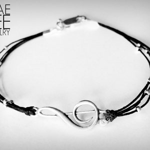 Violinschlüssel Armband, Musik Schmuck, Musikliebhaber, Echtsilber Note, Abschlussgeschenk, musikalisches Geschenk für Mädchen, Festival Schmuck