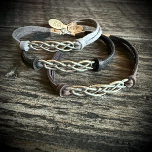 Pulsera de nudo celta de plata de ley: Joyería de cuero irlandés imagen 5